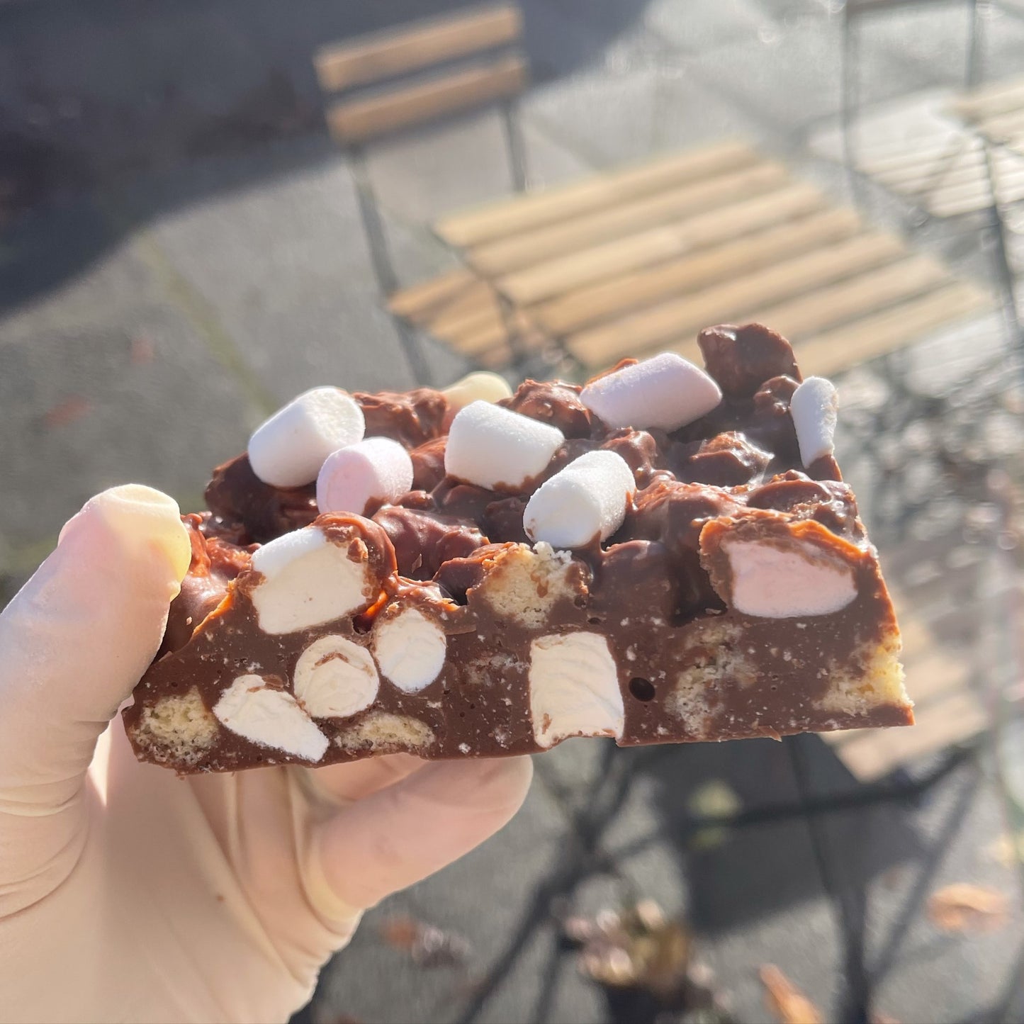 Milk chocolate rocky road