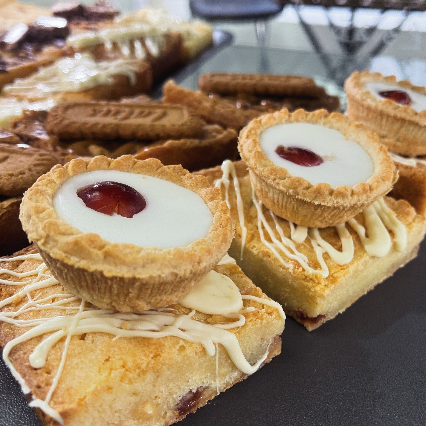 Cherry bakewell blondie